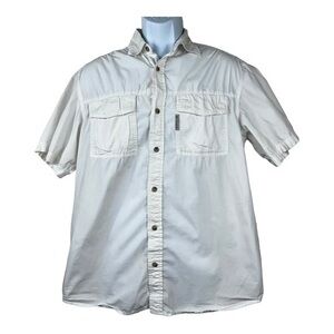 Columbia Men Casual Shirt White Buttons Front Size S